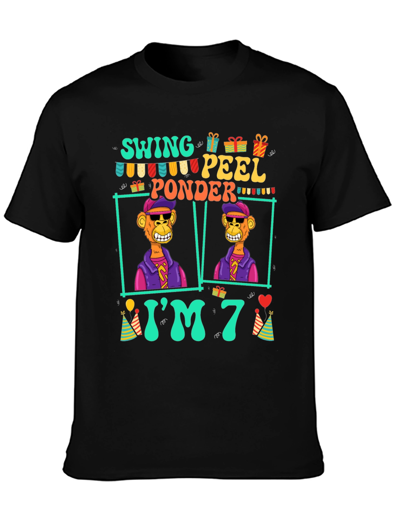 Funny 7th Birthday Ape T-Shirt