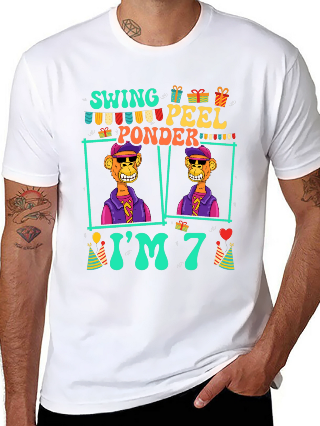 Funny 7th Birthday Ape T-Shirt