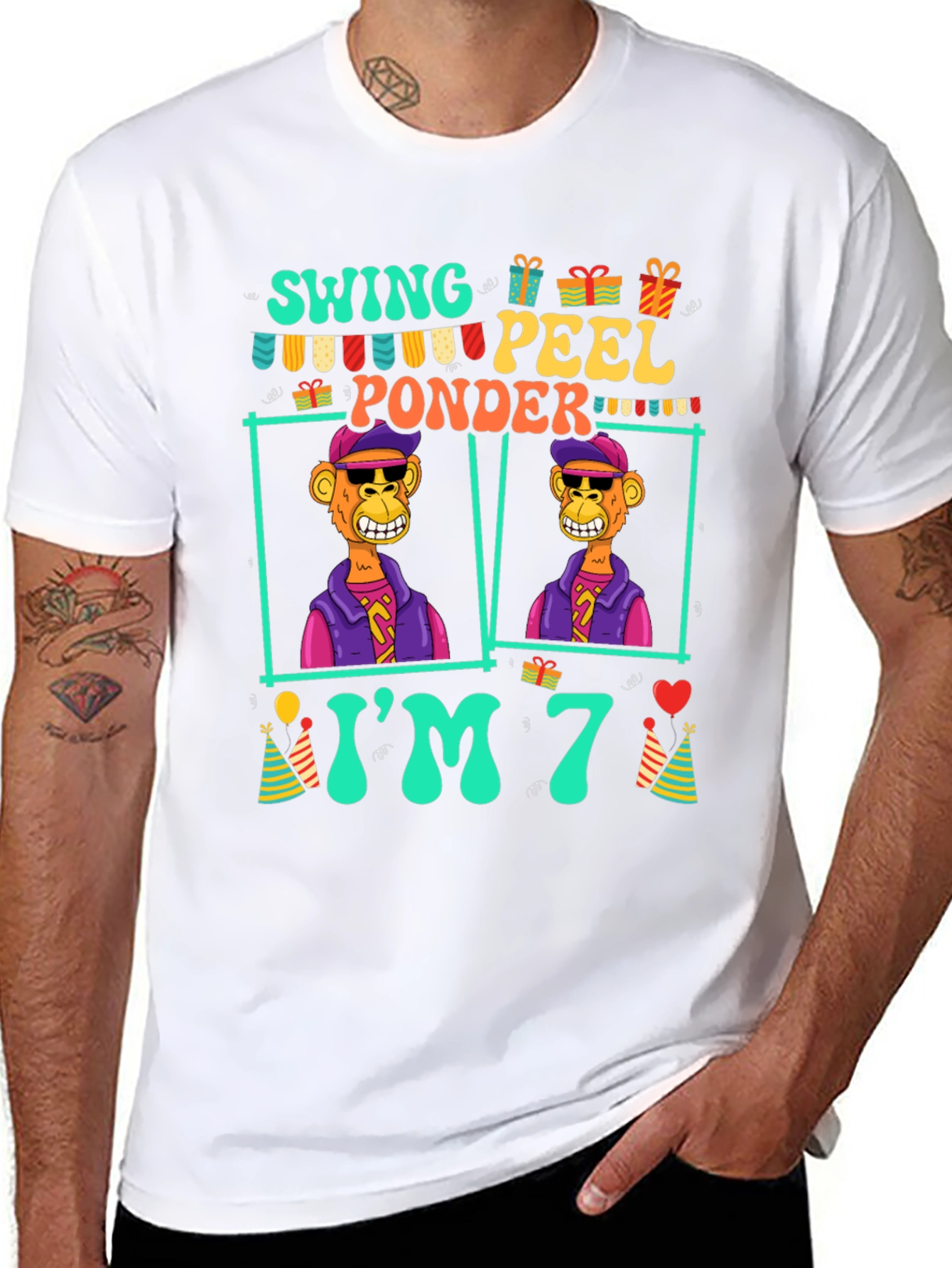 Funny 7th Birthday Ape T-Shirt