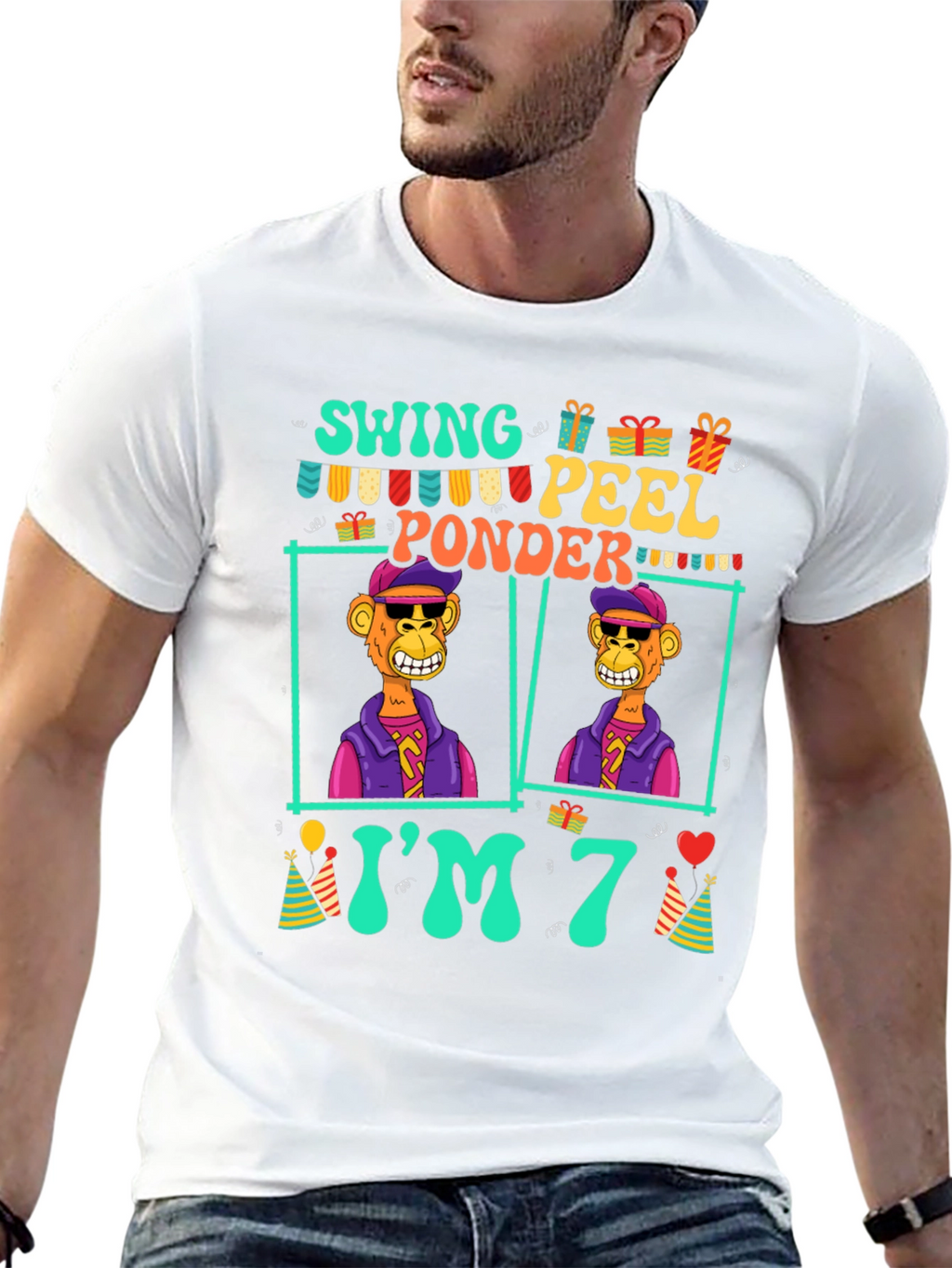 Funny 7th Birthday Ape T-Shirt