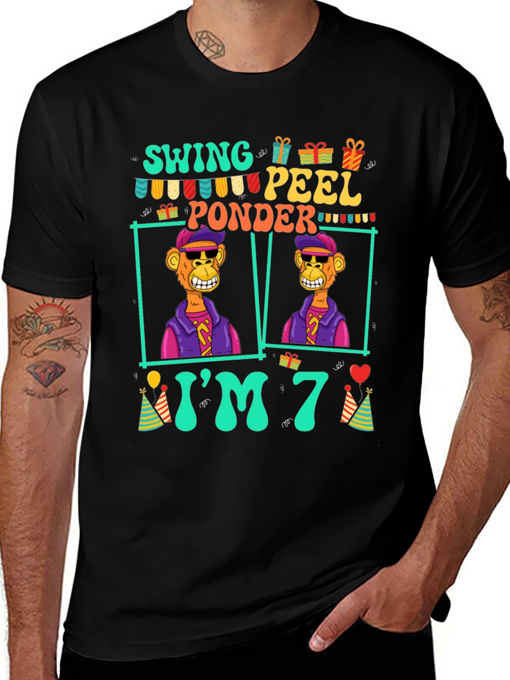 Funny 7th Birthday Ape T-Shirt