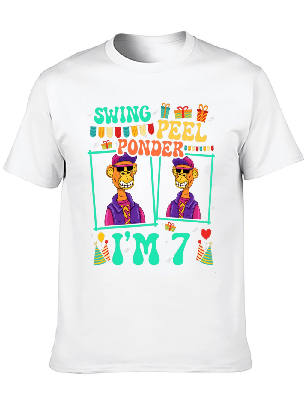 Funny 7th Birthday Ape T-Shirt