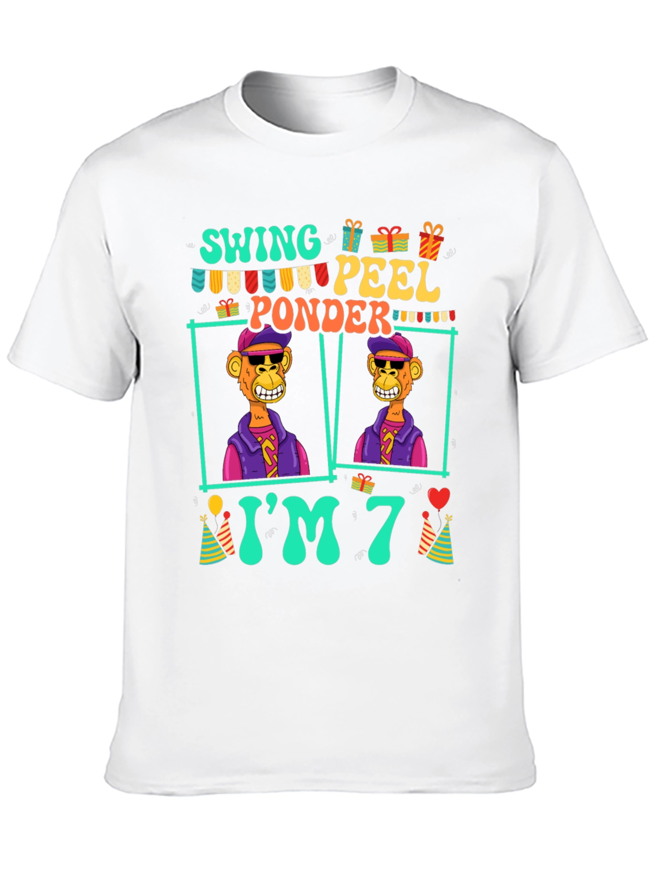 Funny 7th Birthday Ape T-Shirt