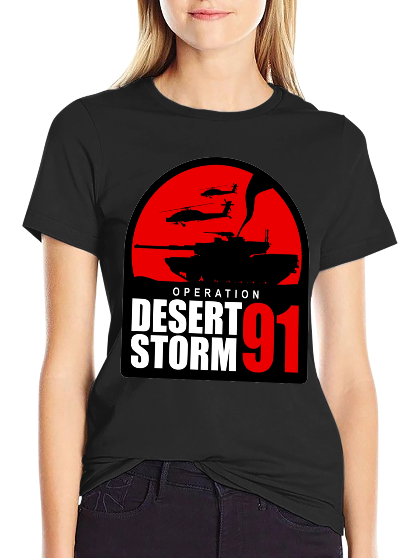 Operation Desert Storm 91 T-Shirt Military Tank Design
