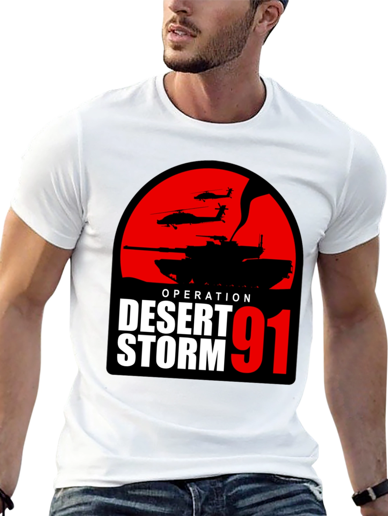 Operation Desert Storm 91 T-Shirt Military Tank Design