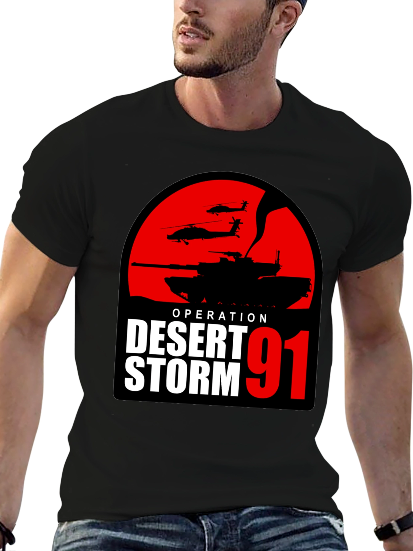 Operation Desert Storm 91 T-Shirt Military Tank Design