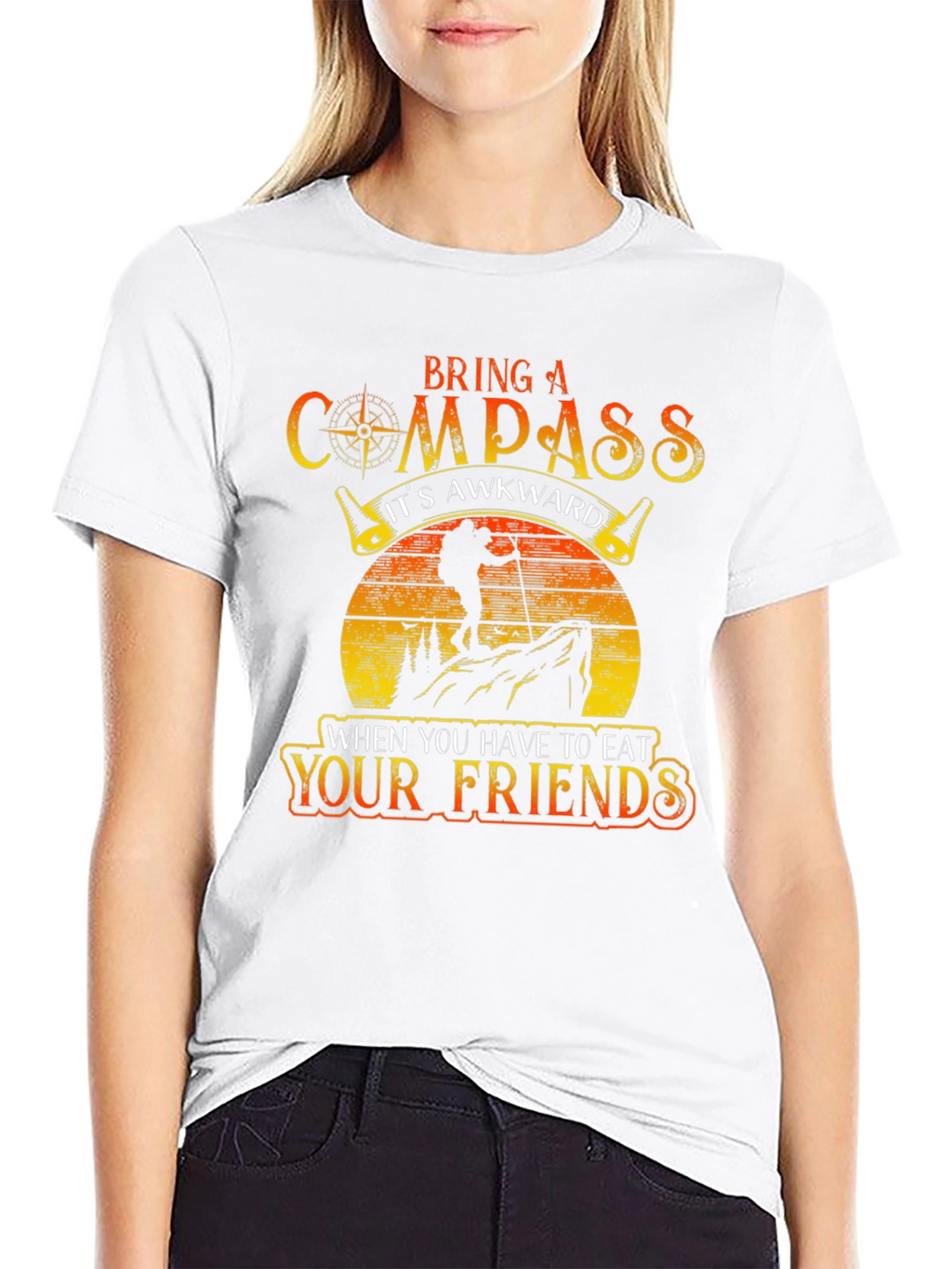 Compass Eat Your Friends Black Graphic Tee