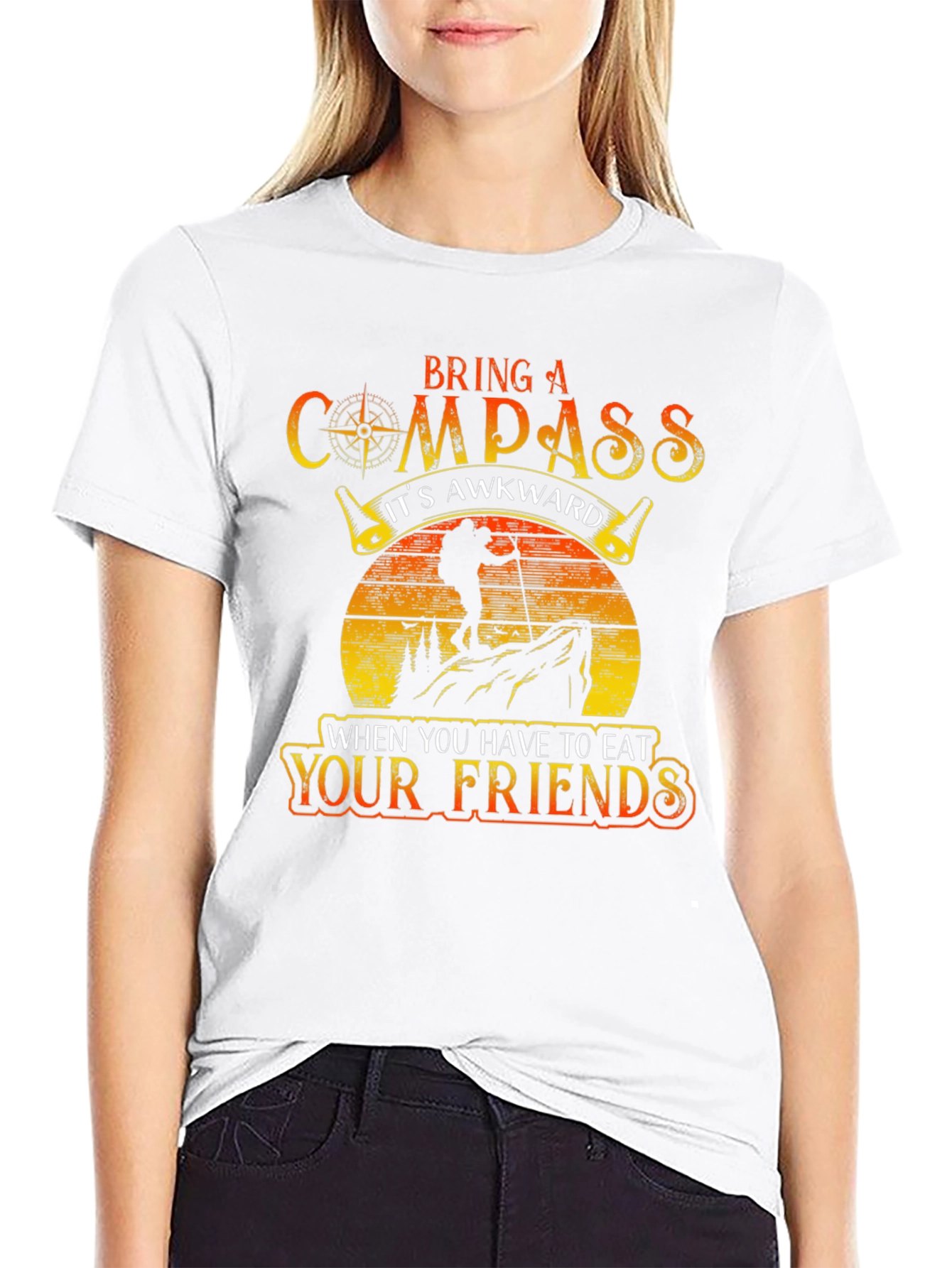 Compass Eat Your Friends Black Graphic Tee