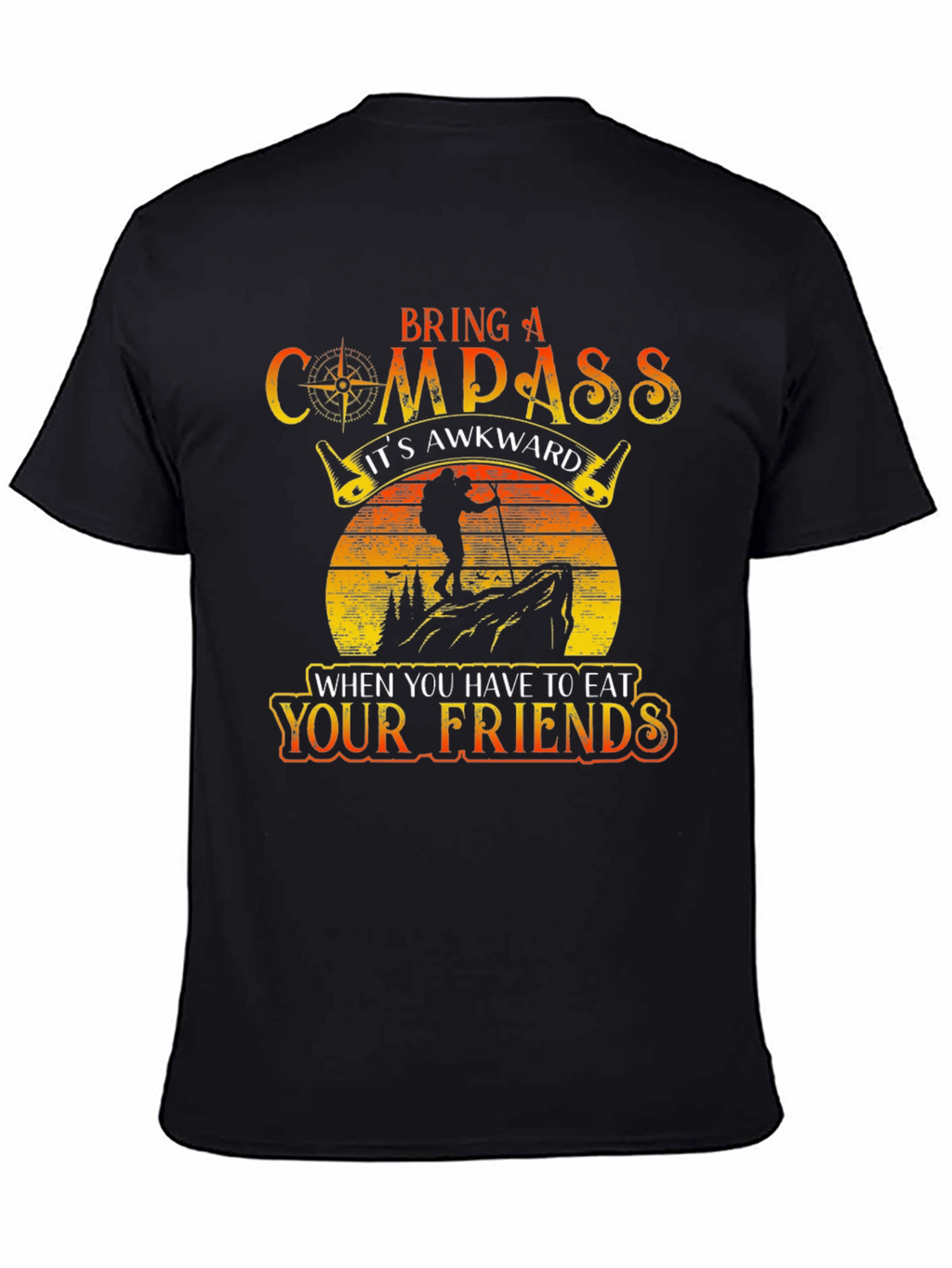 Compass Eat Your Friends Black Graphic Tee