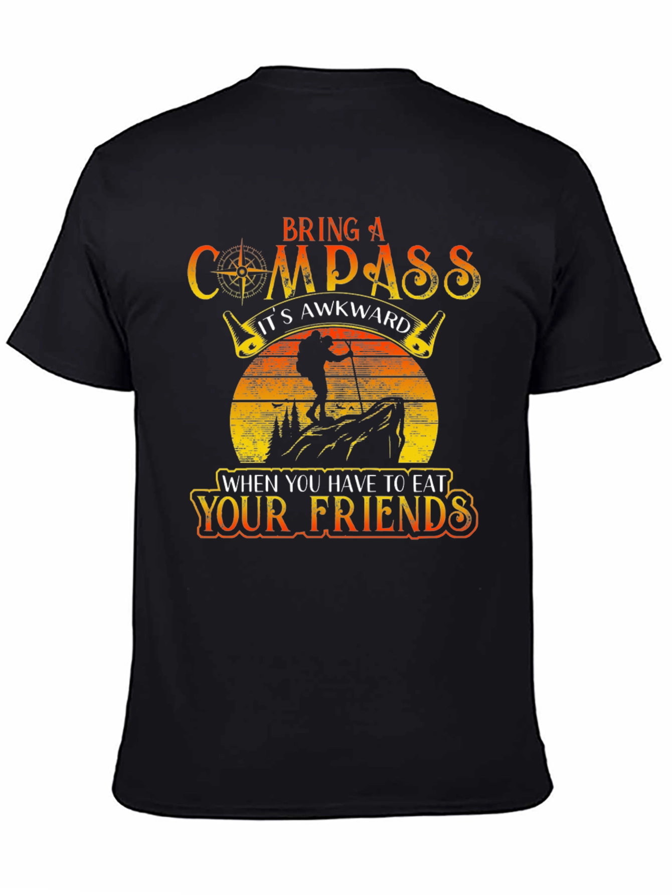 Compass Eat Your Friends Black Graphic Tee