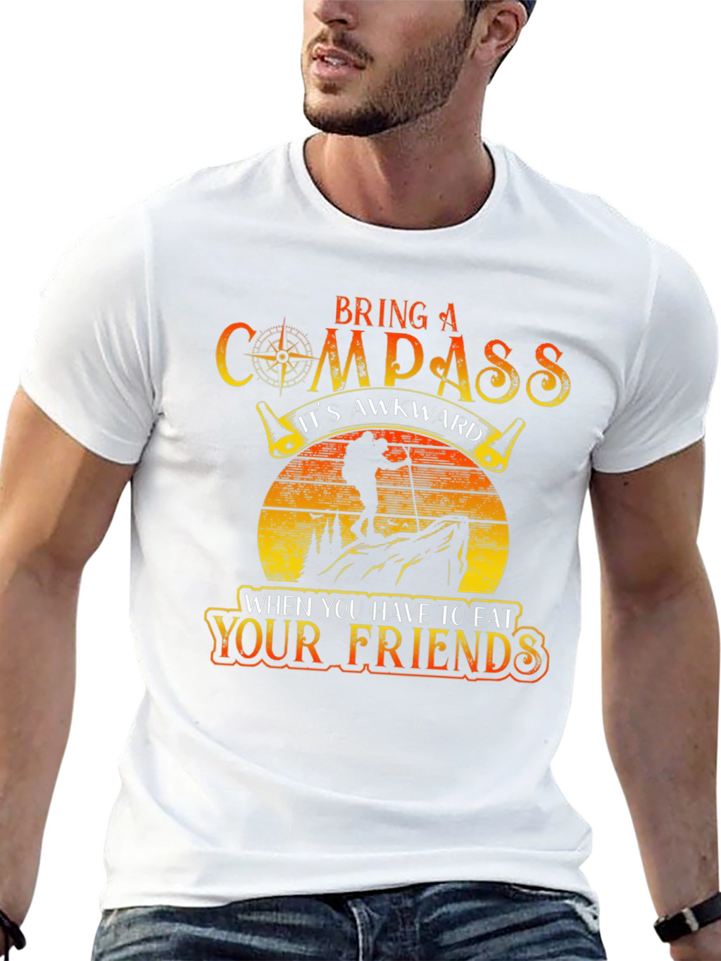 Compass Eat Your Friends Black Graphic Tee
