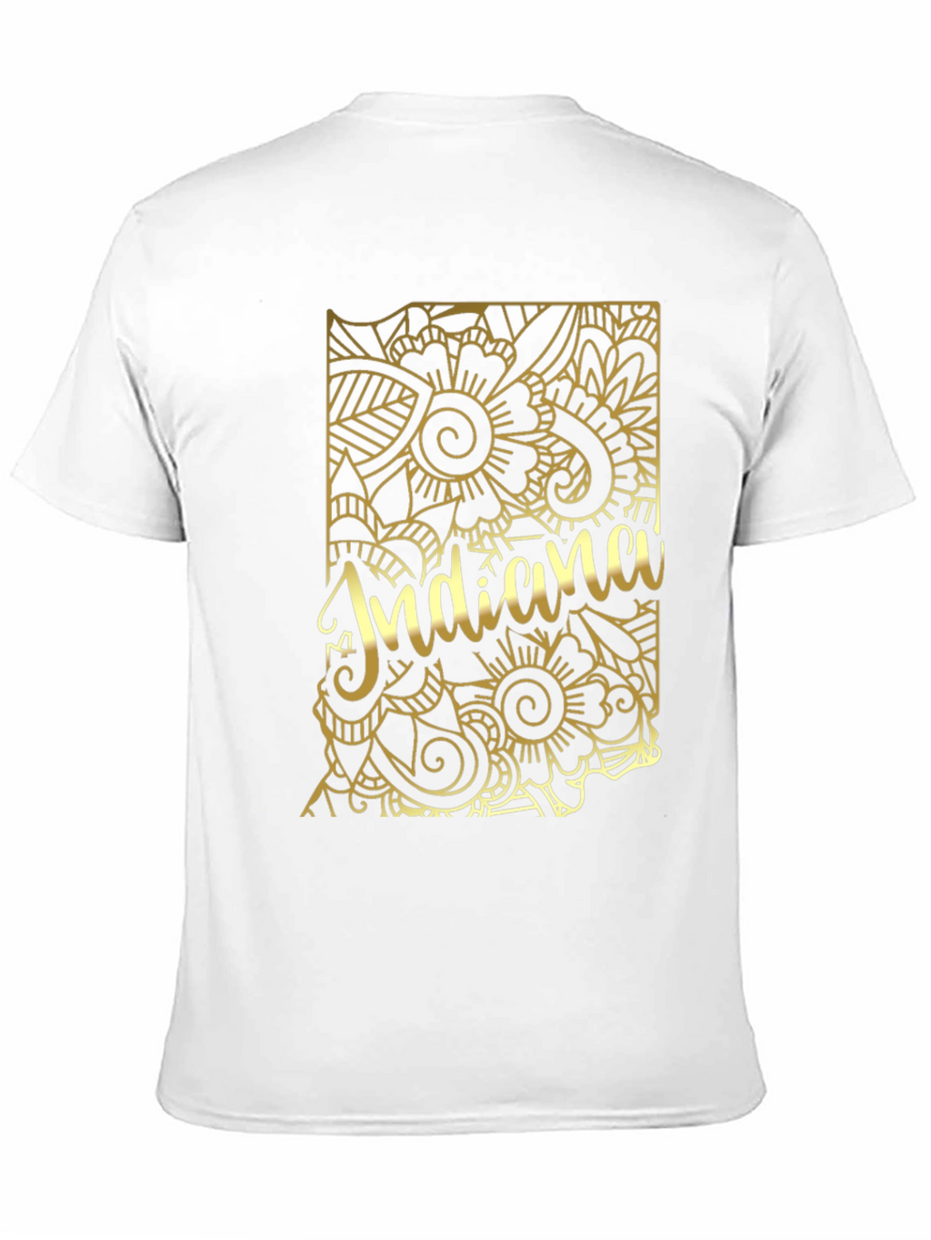 Indiana State Gold Floral T-Shirt