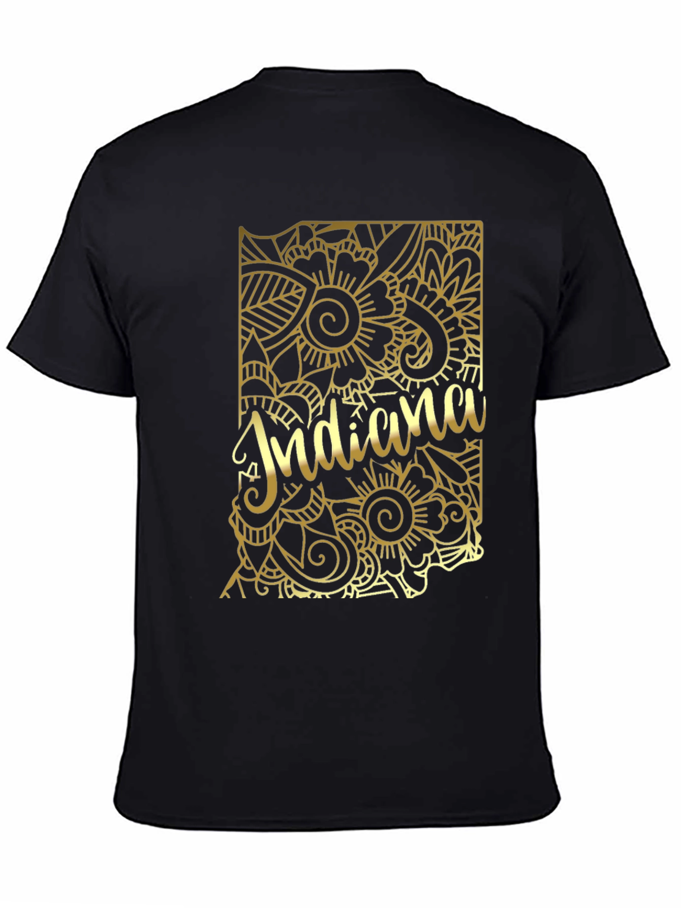 Indiana State Gold Floral T-Shirt