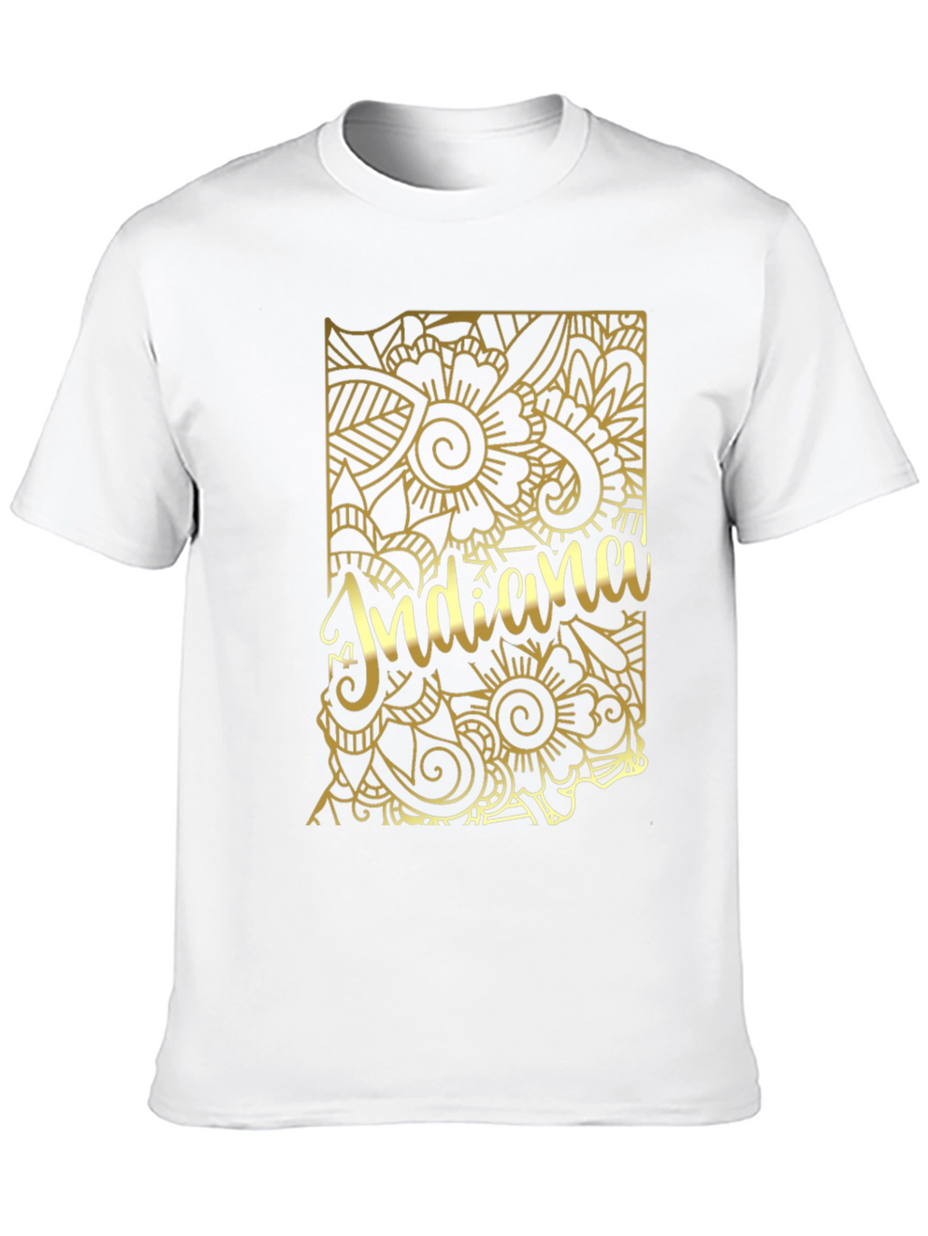 Indiana State Gold Floral T-Shirt