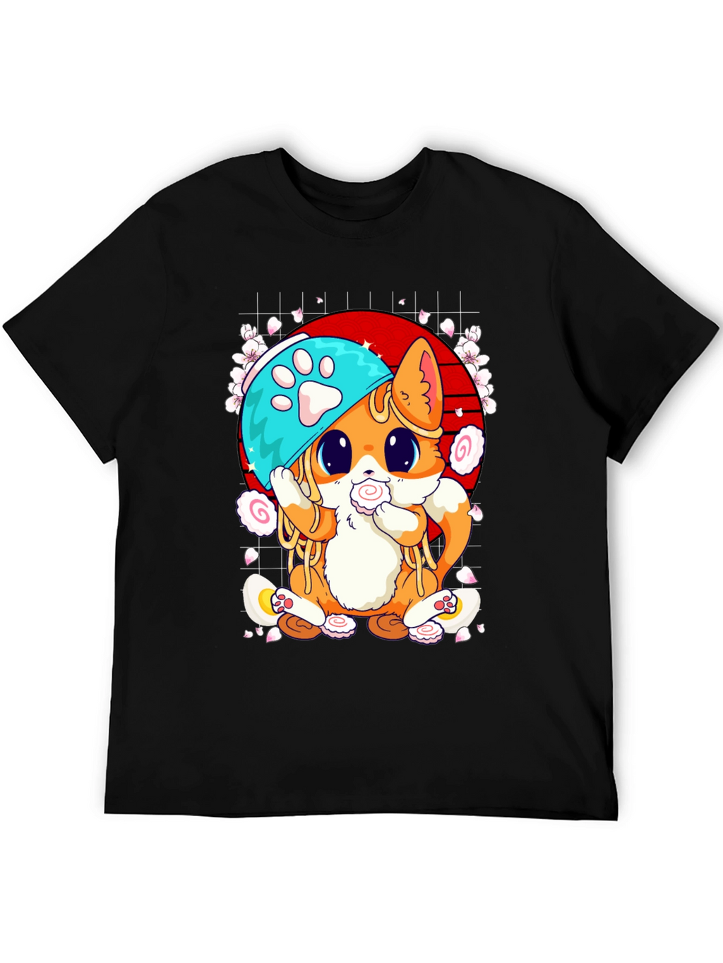 Cute Ramen Cat Graphic Tee