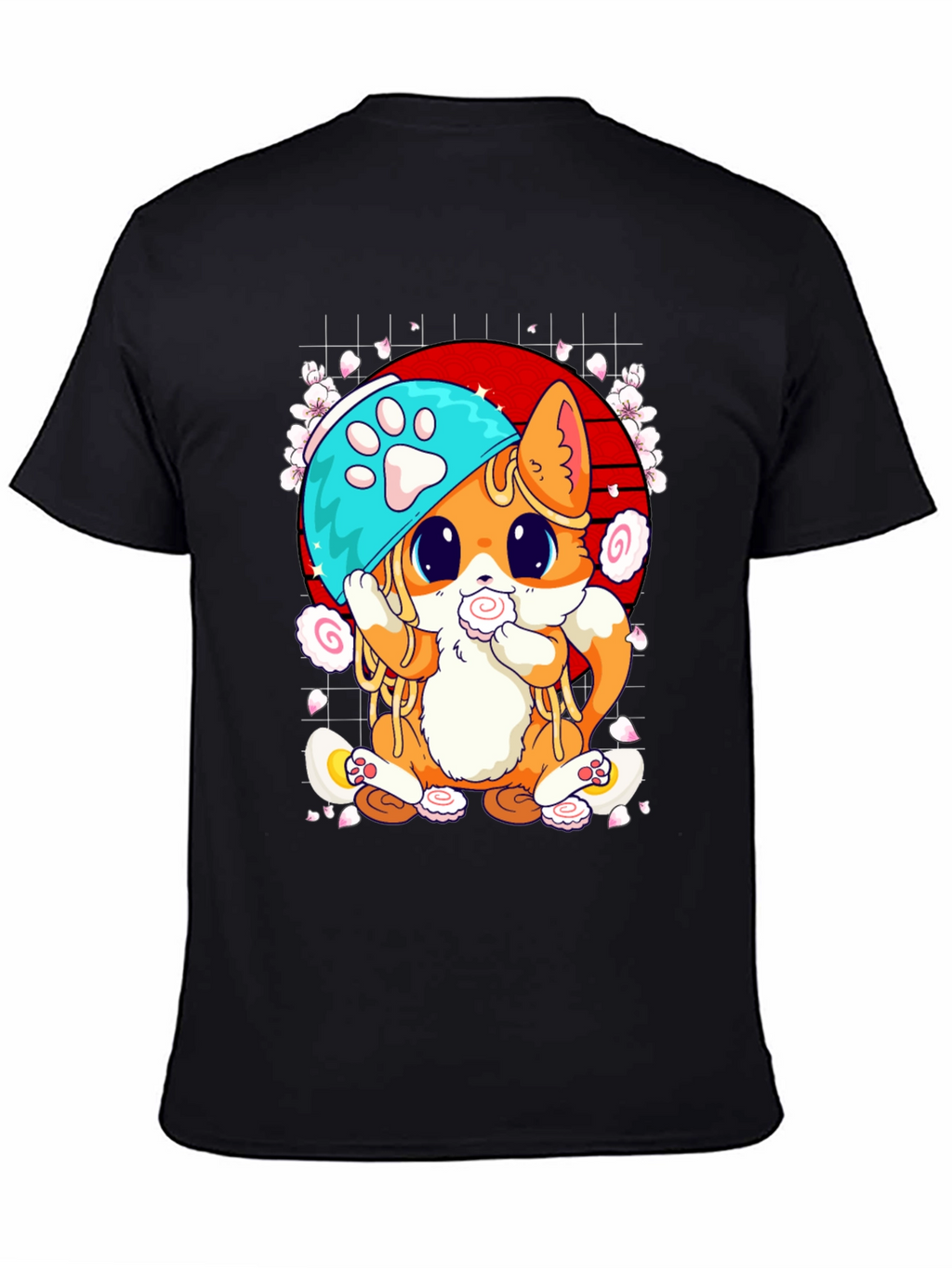 Cute Ramen Cat Graphic Tee