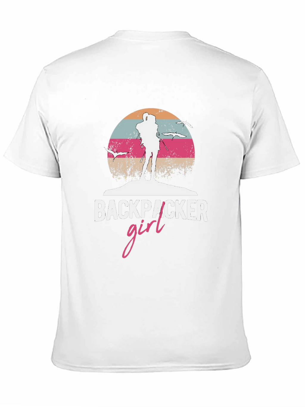 Backpacker Girl Retro T-Shirt - Adventure Ready!