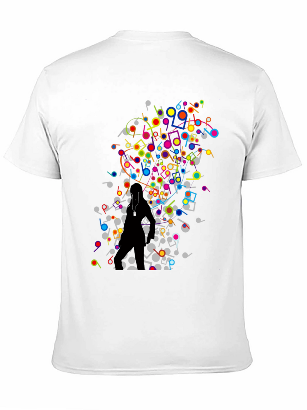 Musical Notes Graphic Black T-Shirt