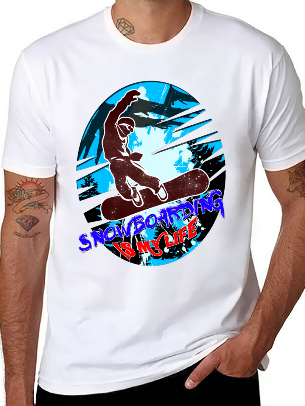 Snowboarding Is My Life T-Shirt - Black