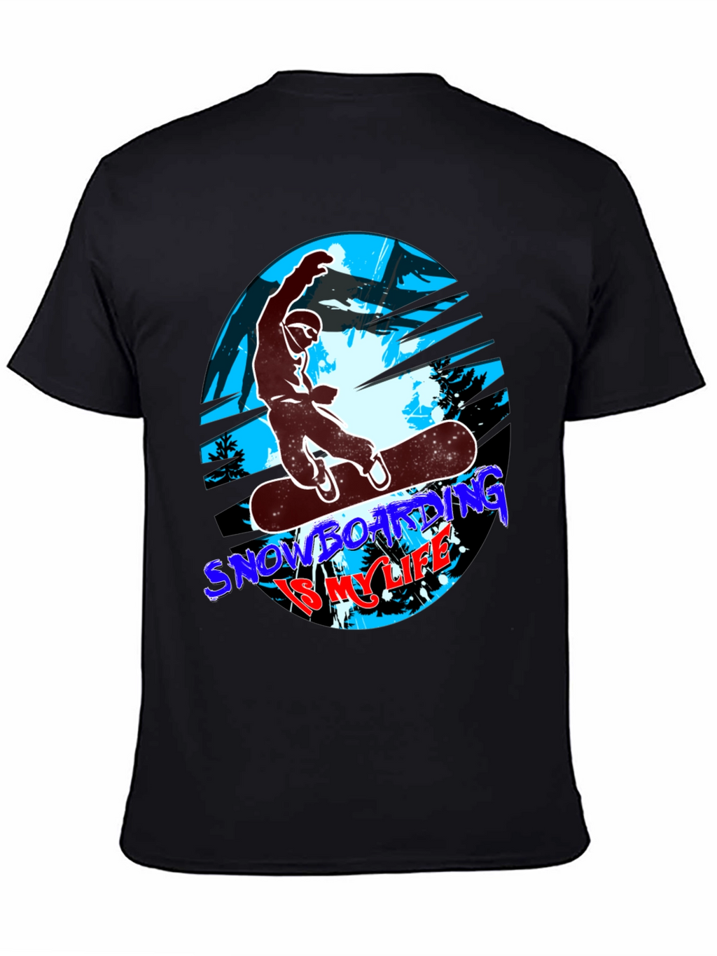 Snowboarding Is My Life T-Shirt - Black