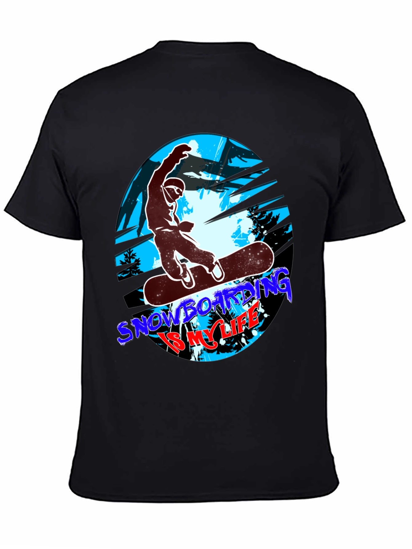 Snowboarding Is My Life T-Shirt - Black