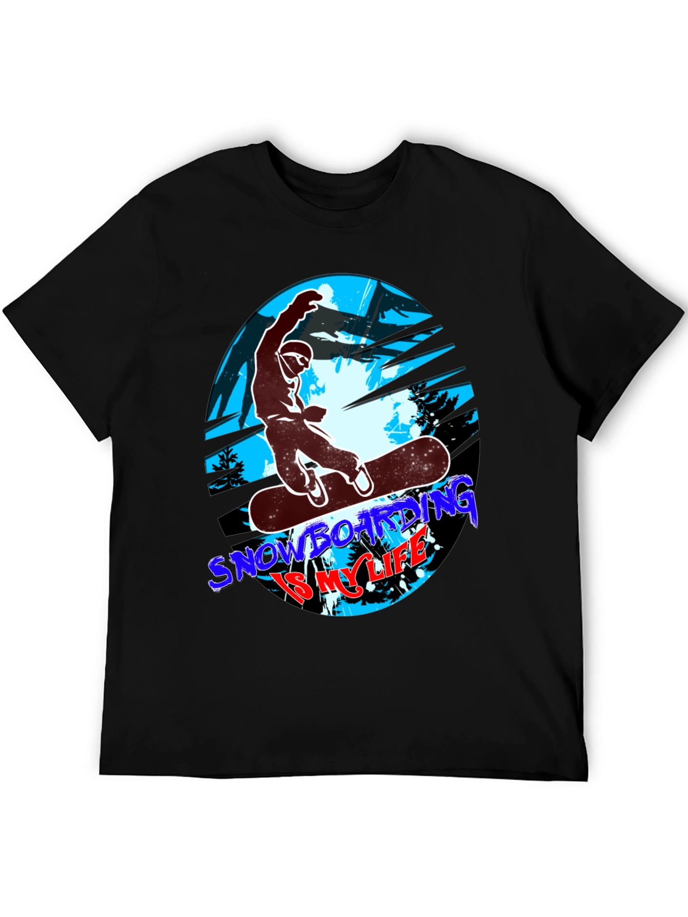 Snowboarding Is My Life T-Shirt - Black