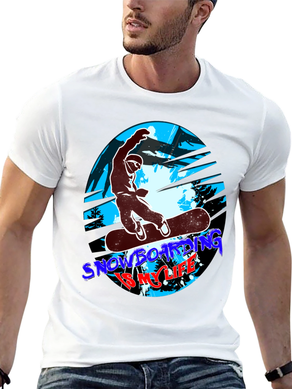 Snowboarding Is My Life T-Shirt - Black