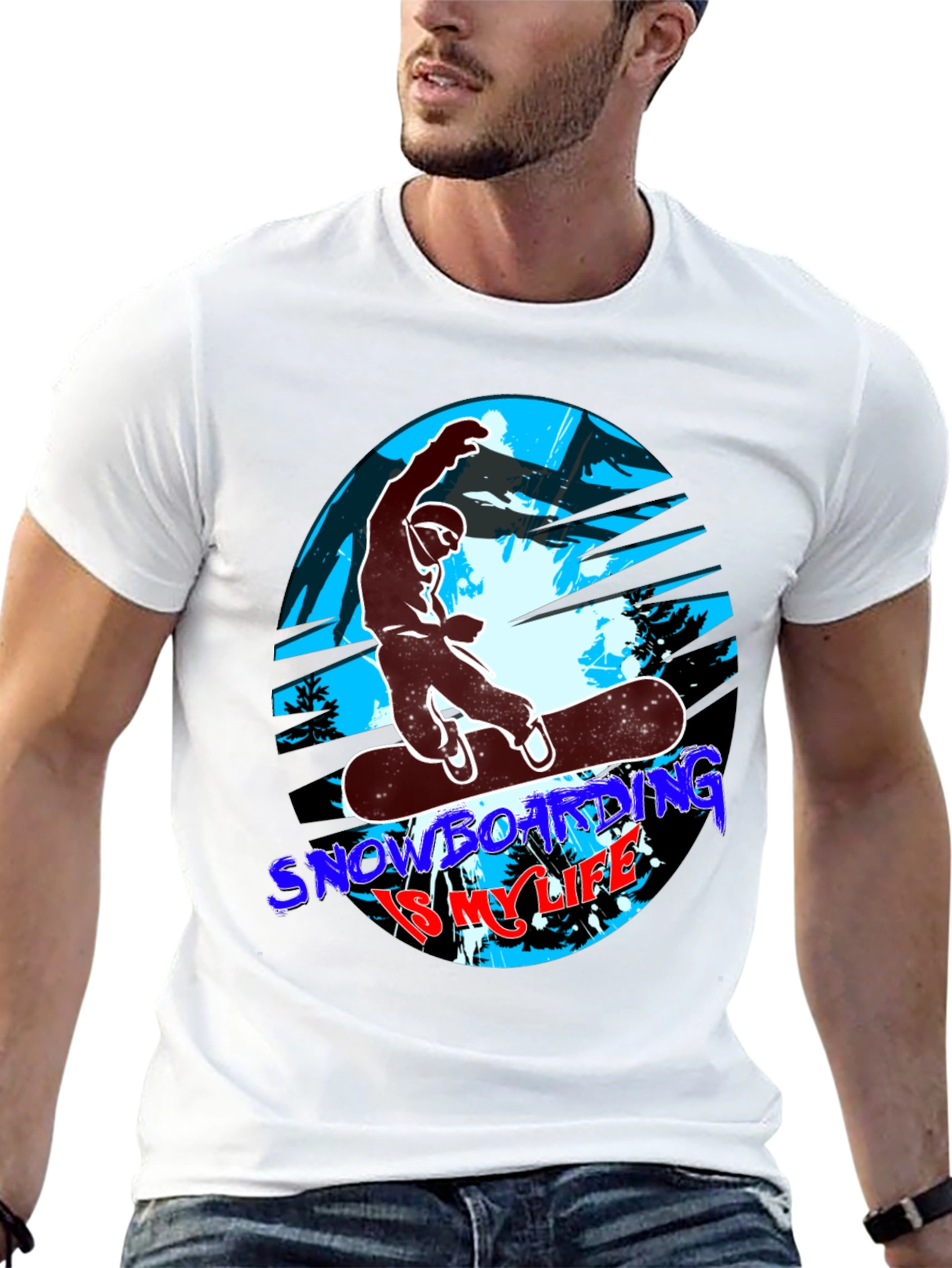 Snowboarding Is My Life T-Shirt - Black