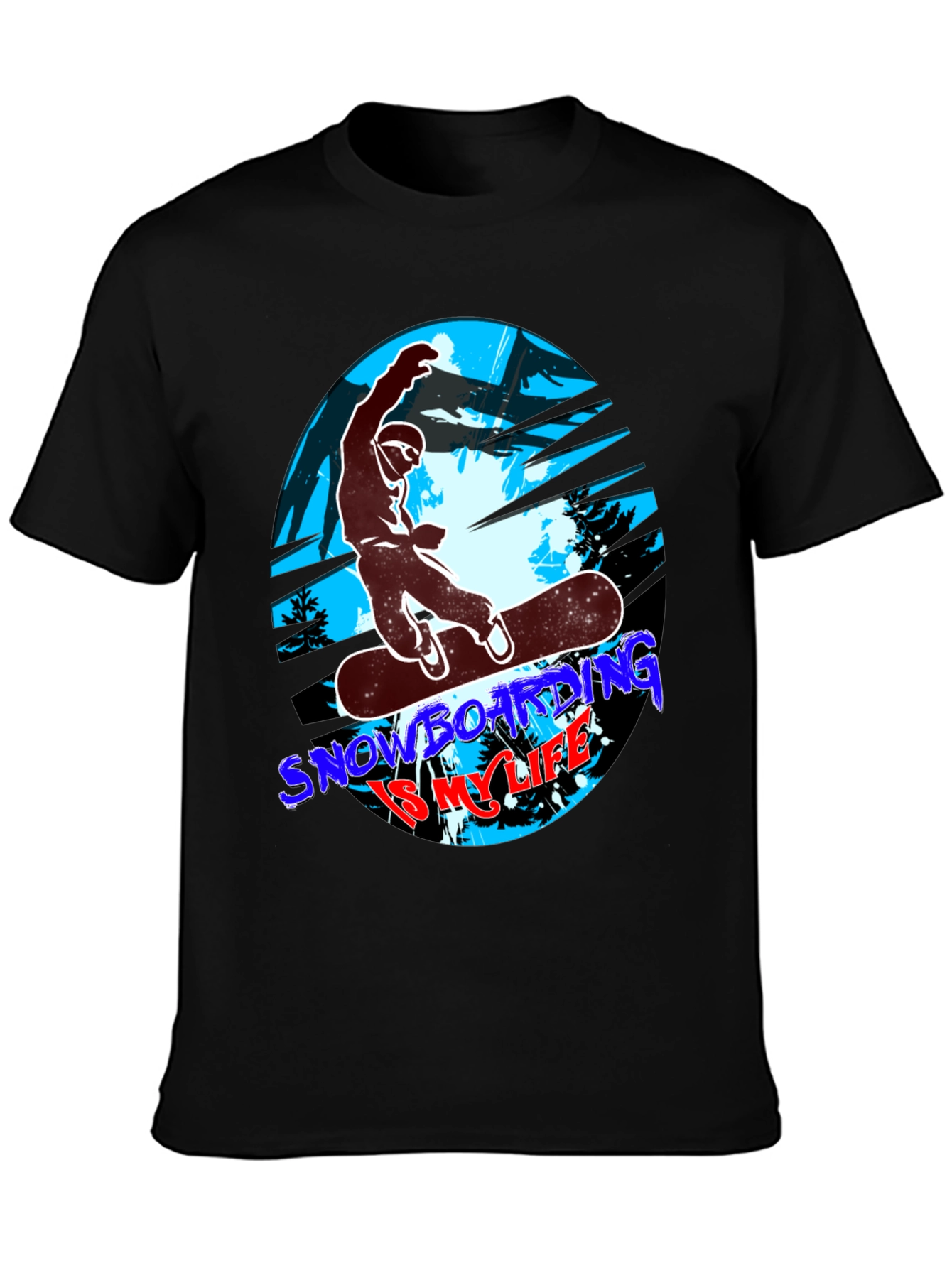 Snowboarding Is My Life T-Shirt - Black