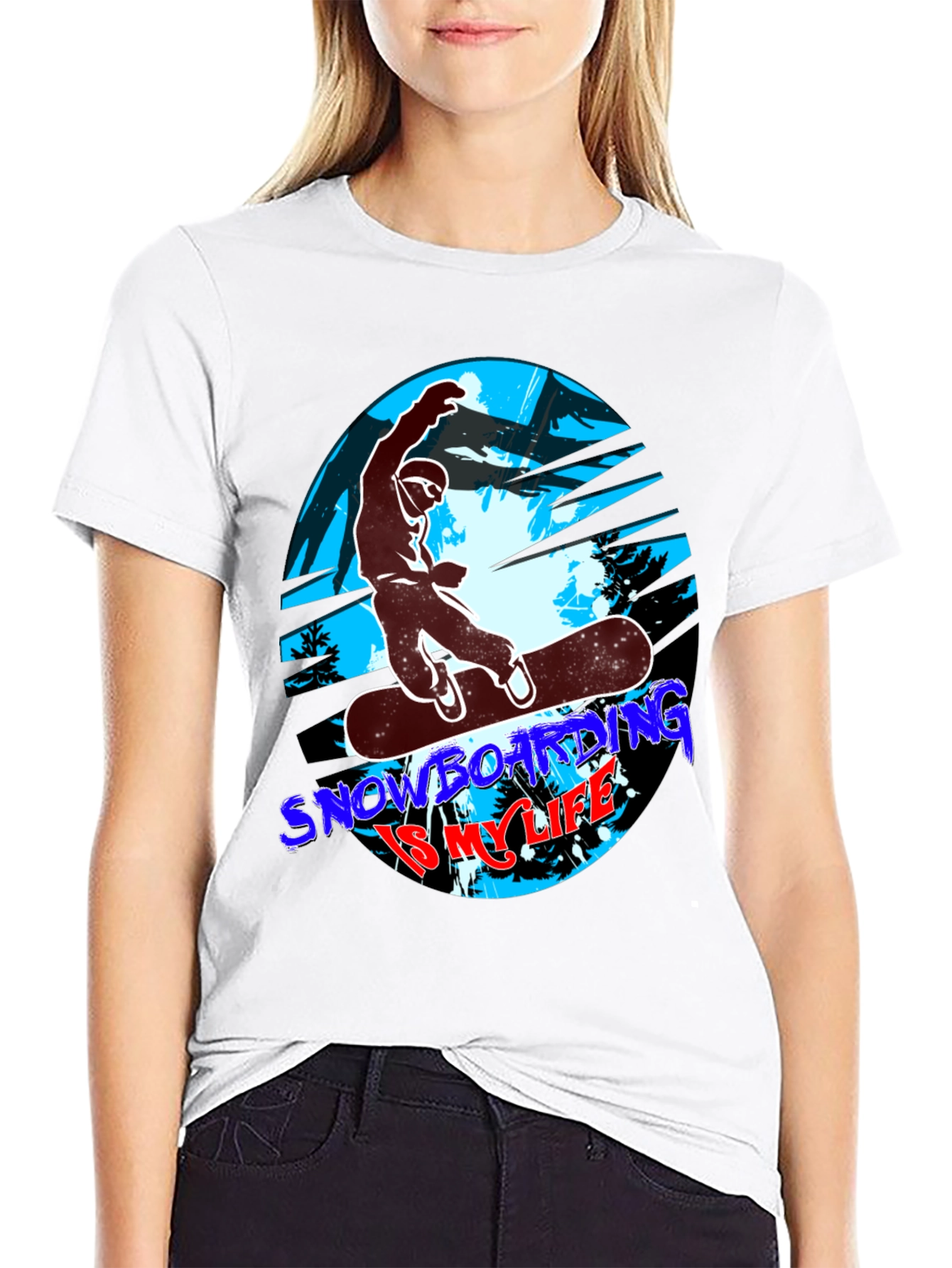 Snowboarding Is My Life T-Shirt - Black