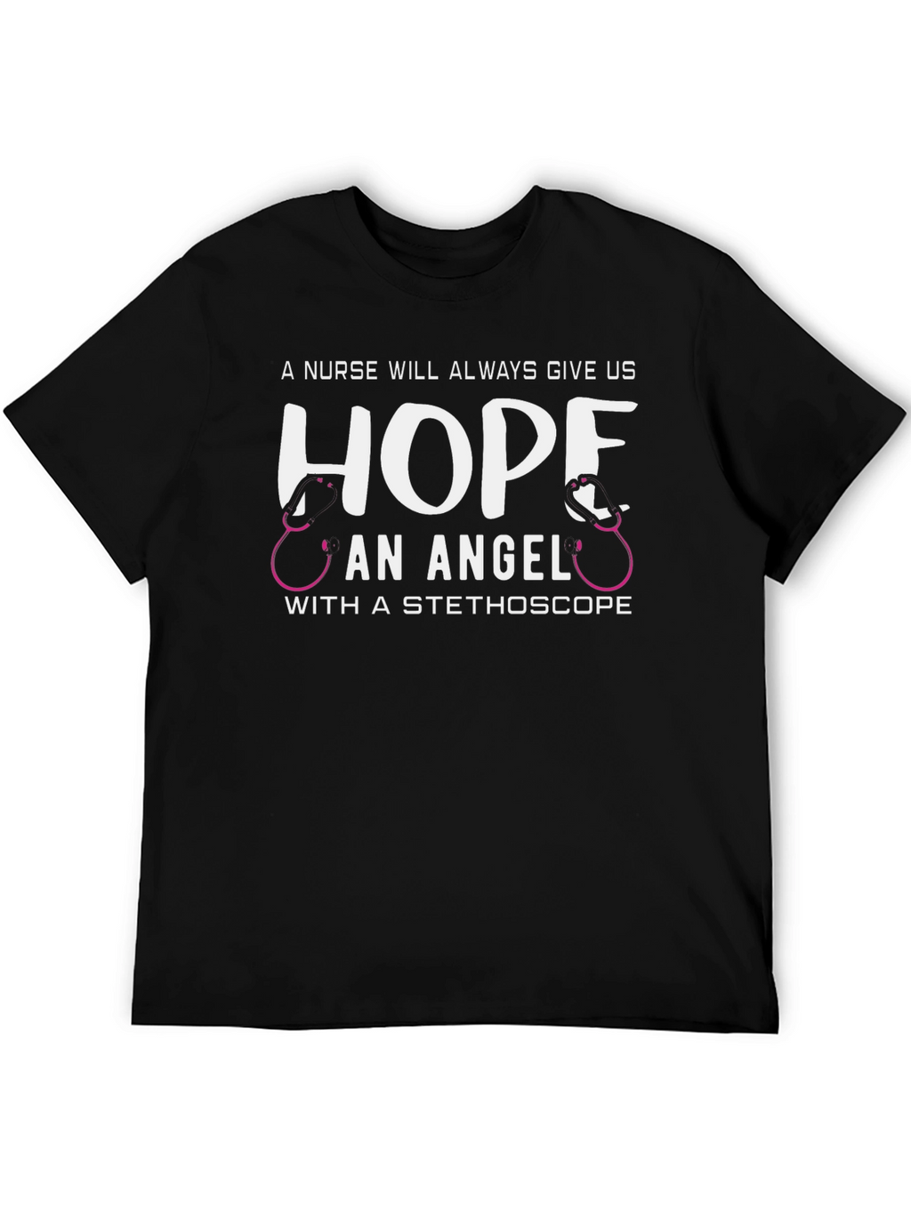 Nurse Angel Hope Stethoscope Graphic T-Shirt