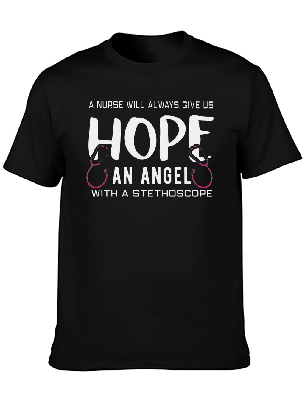Nurse Angel Hope Stethoscope Graphic T-Shirt