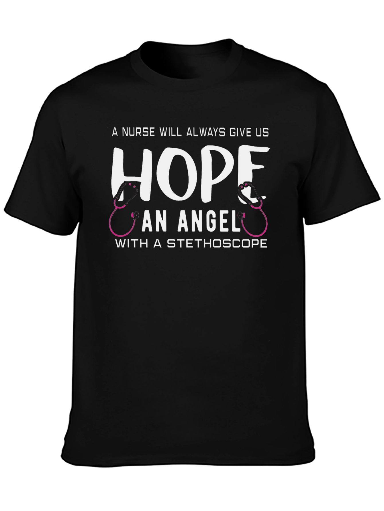 Nurse Angel Hope Stethoscope Graphic T-Shirt