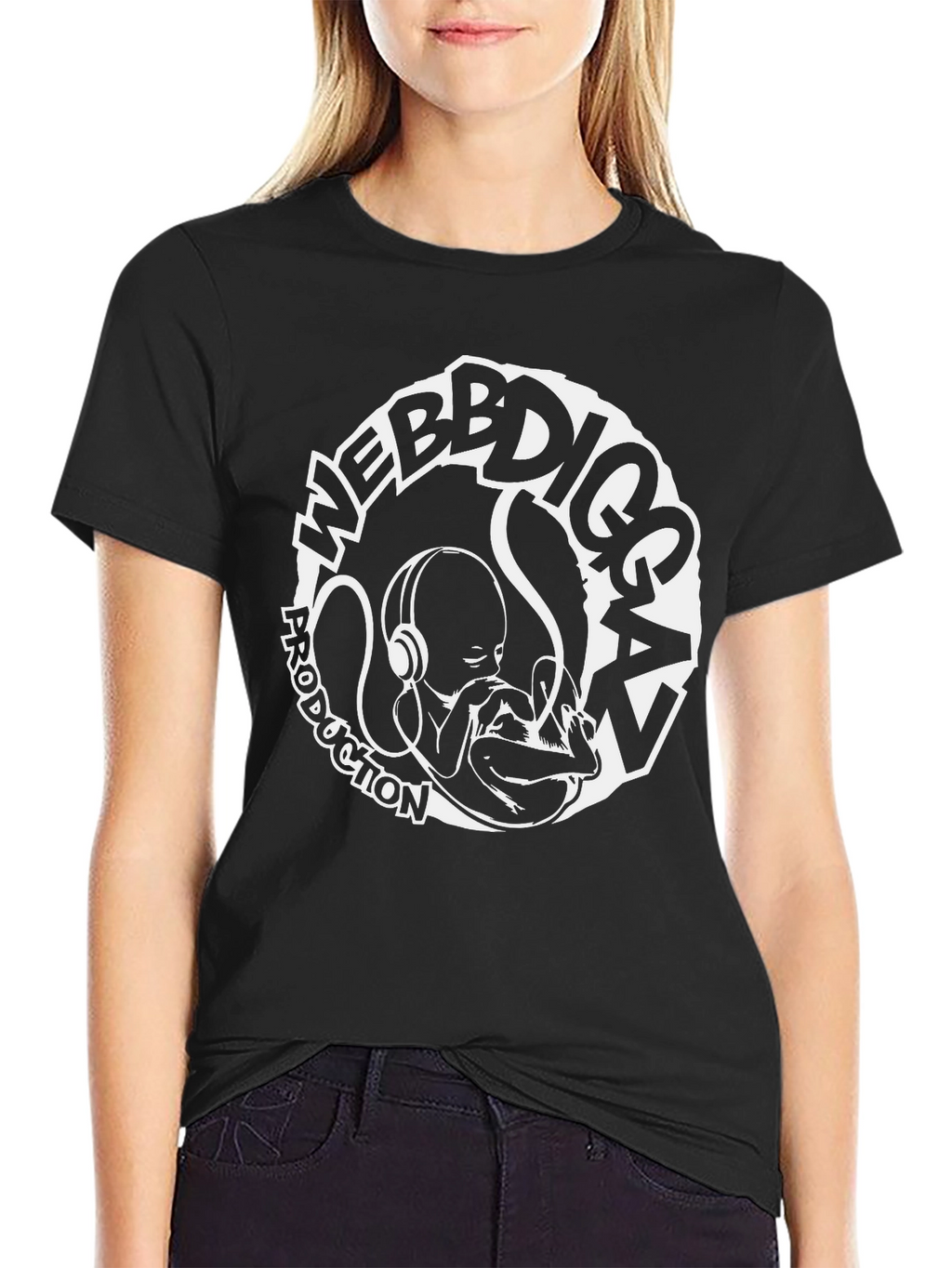 WebbDiggaz Production Black Graphic Tee