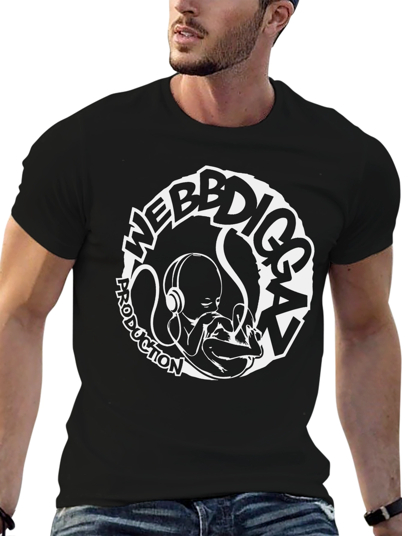 WebbDiggaz Production Black Graphic Tee