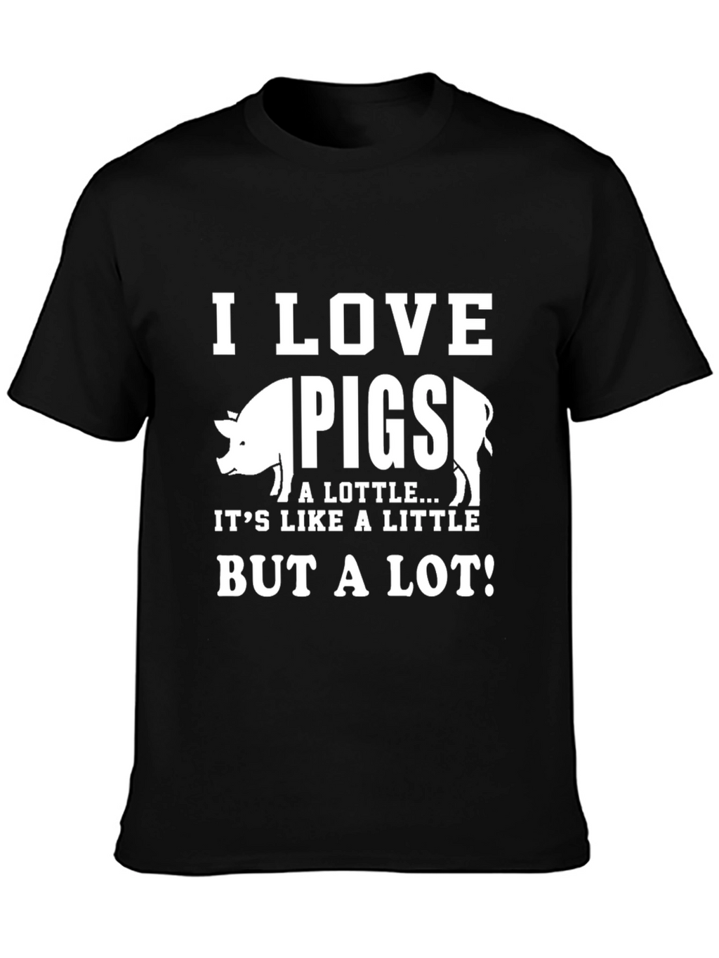 I Love Pigs T-Shirt - Mens Black Graphic Tee