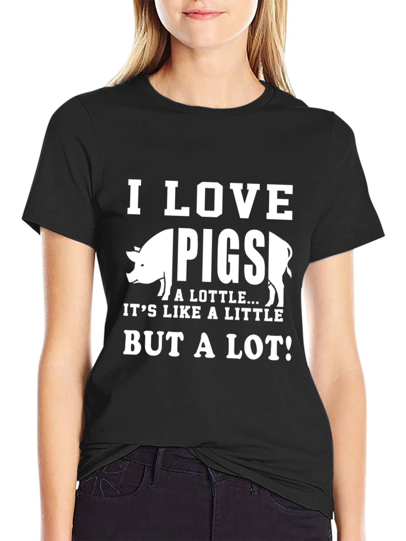 I Love Pigs T-Shirt - Mens Black Graphic Tee