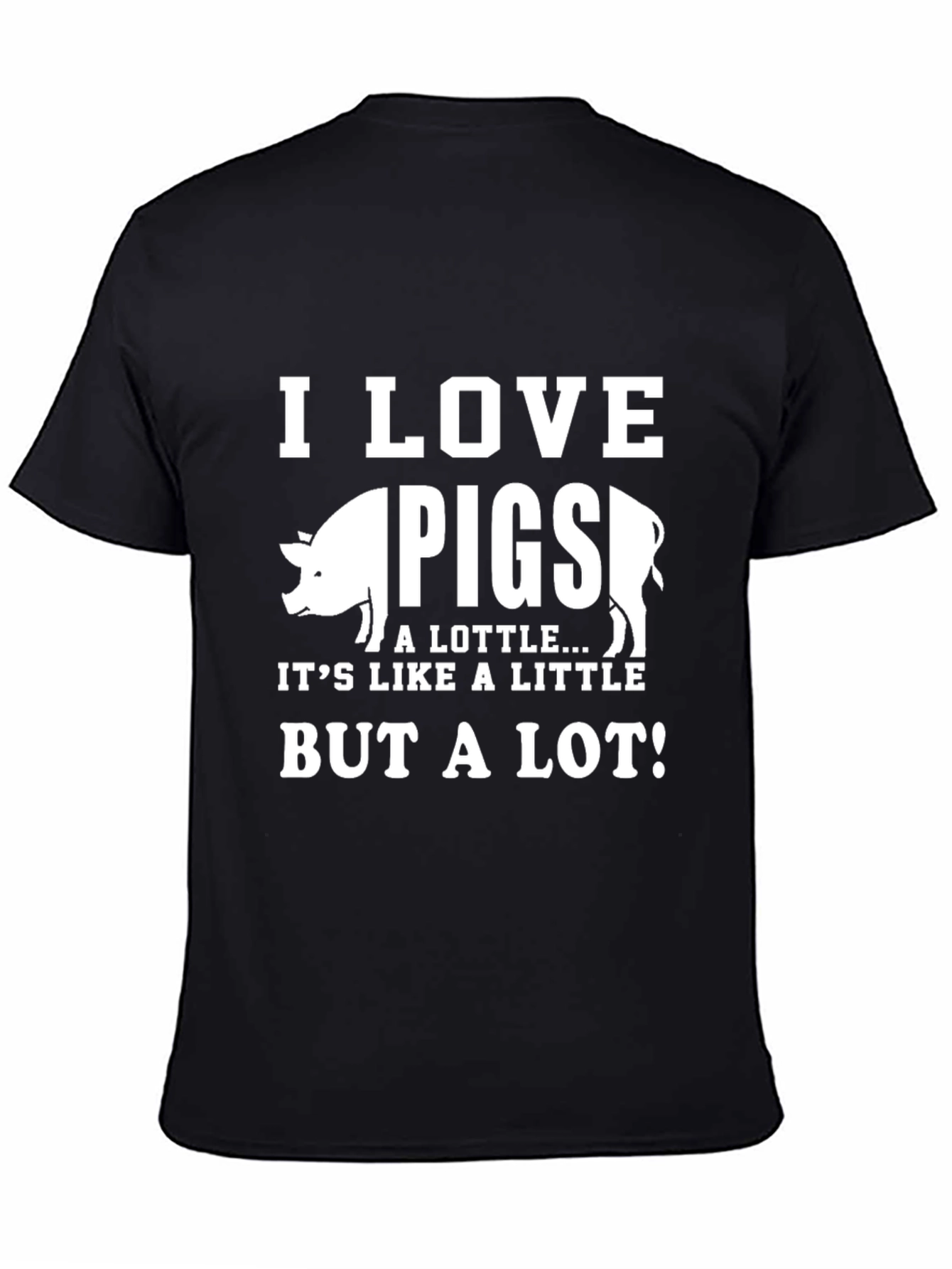 I Love Pigs T-Shirt - Mens Black Graphic Tee