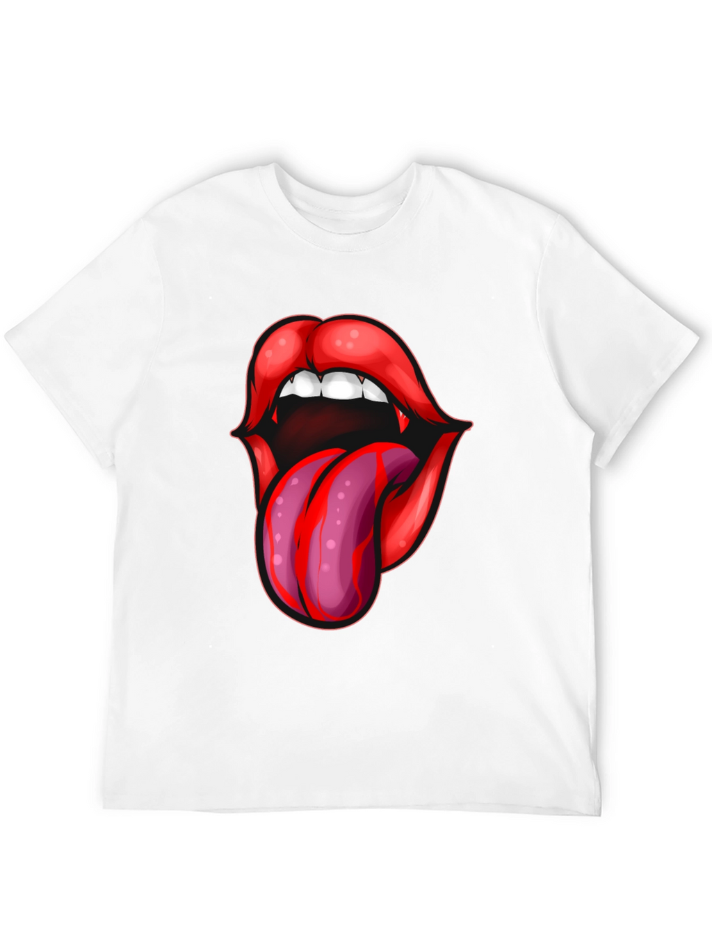Vampire Lips Tongue Graphic T-Shirt