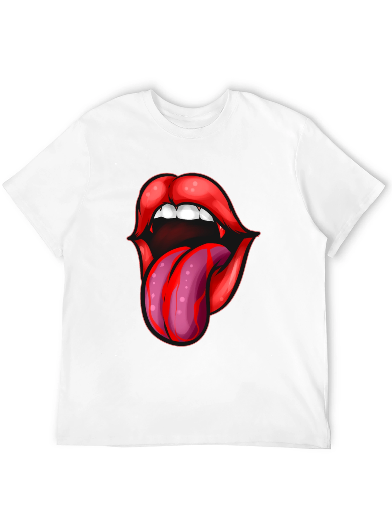Vampire Lips Tongue Graphic T-Shirt