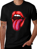 Vampire Lips Tongue Graphic T-Shirt
