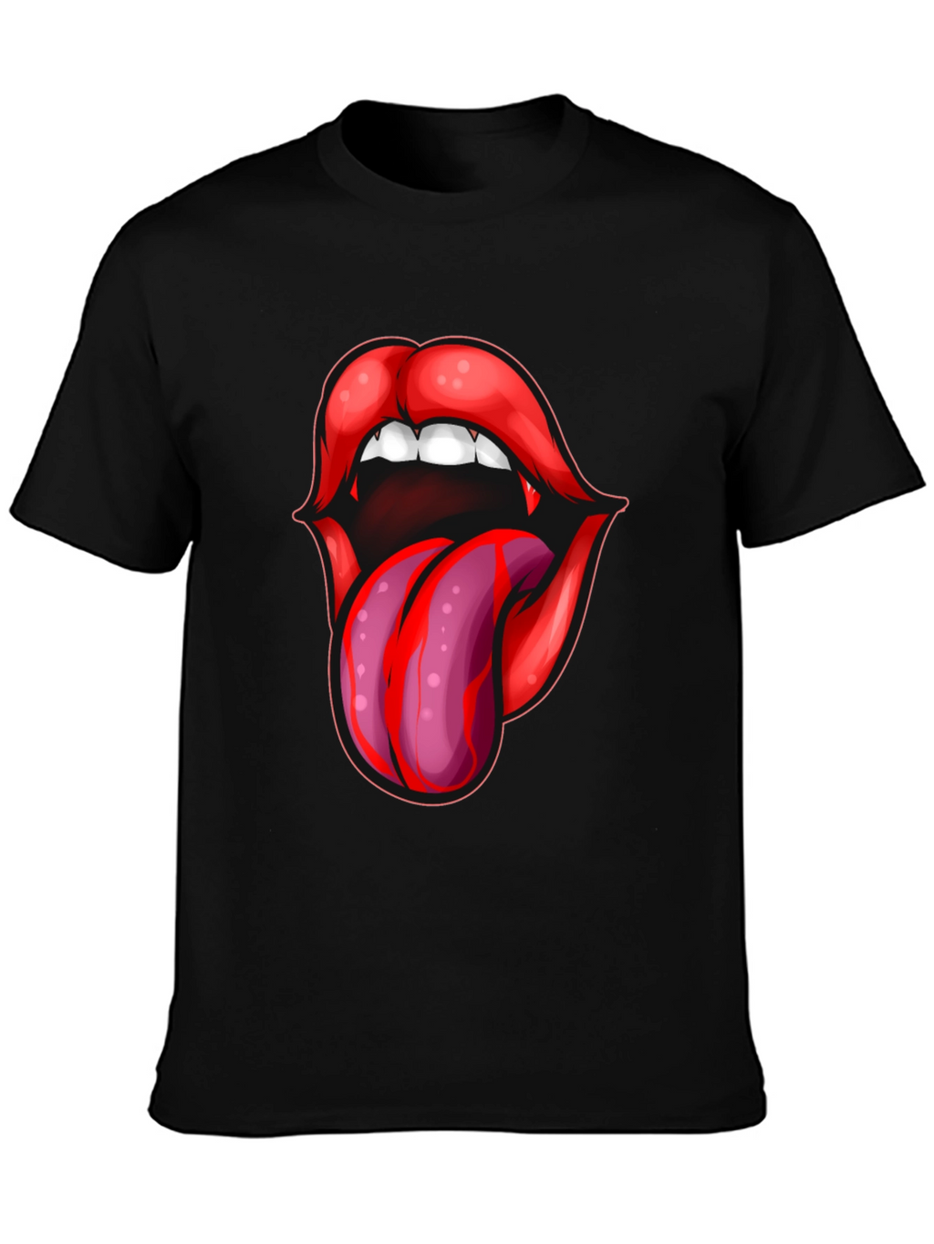 Vampire Lips Tongue Graphic T-Shirt