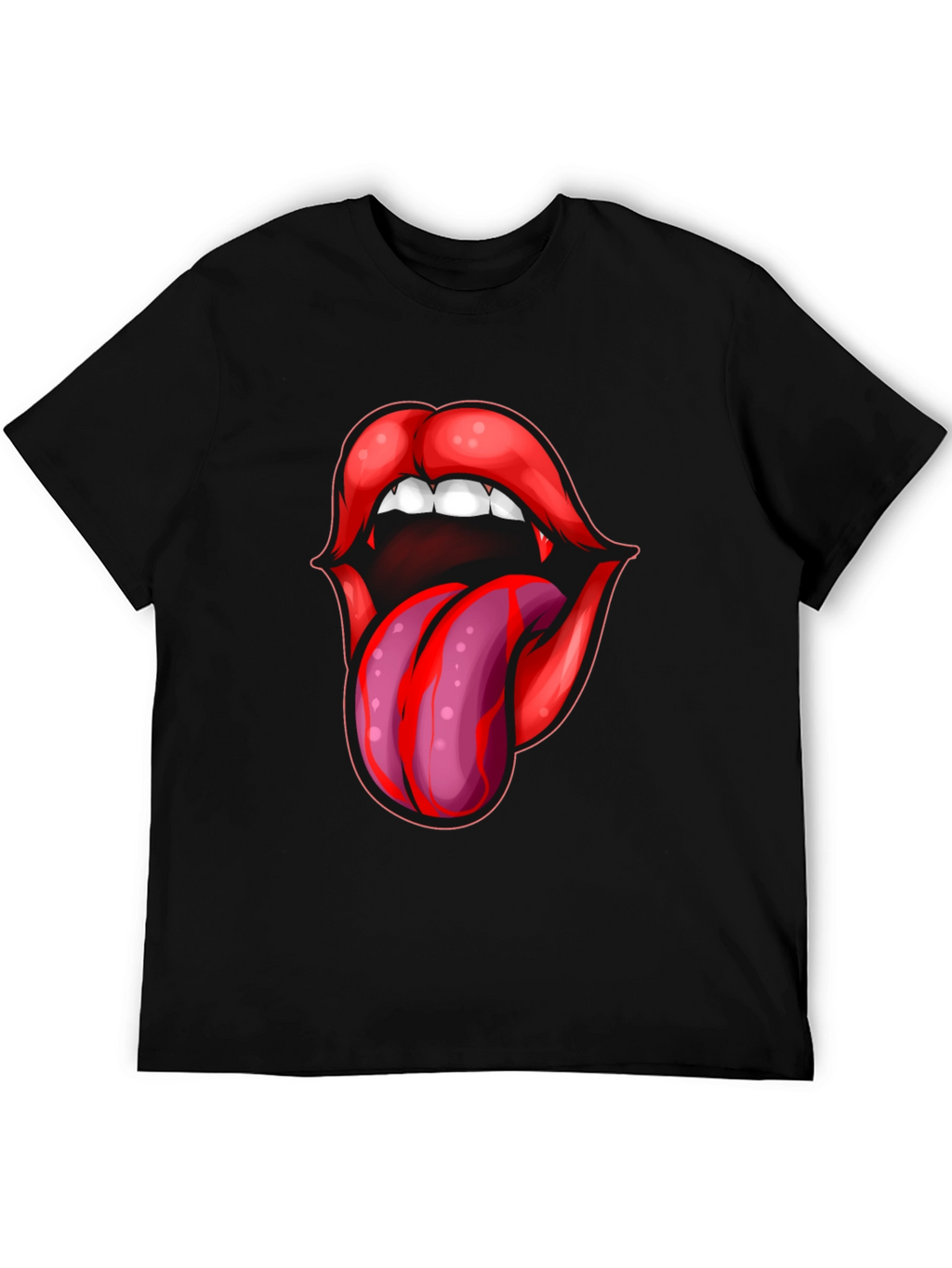Vampire Lips Tongue Graphic T-Shirt