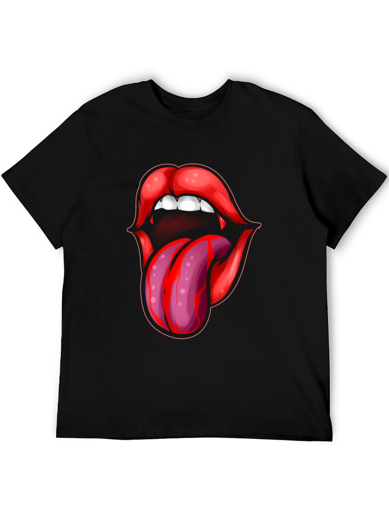 Vampire Lips Tongue Graphic T-Shirt