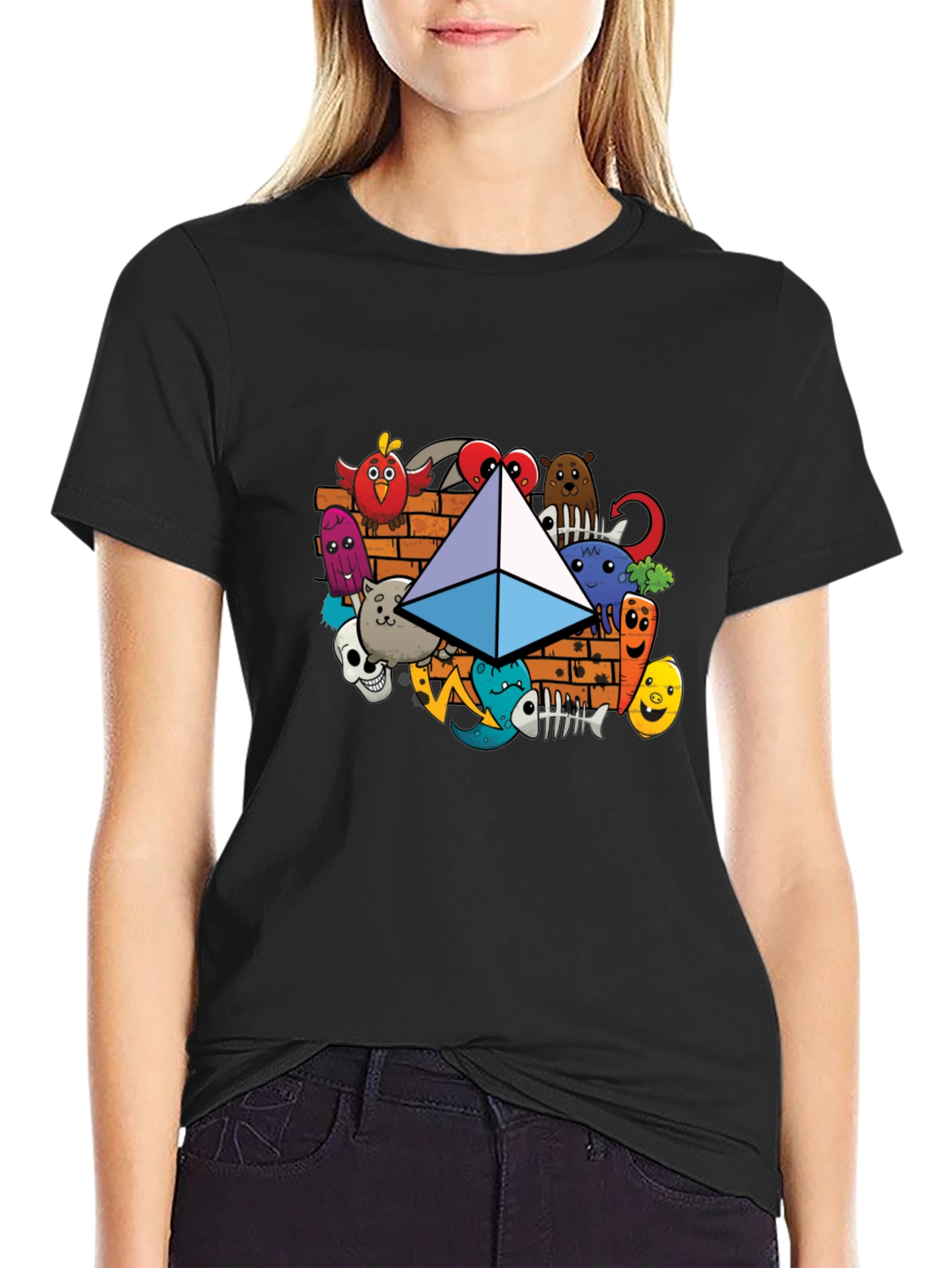 Ethereum Doodle Mens Black T-Shirt