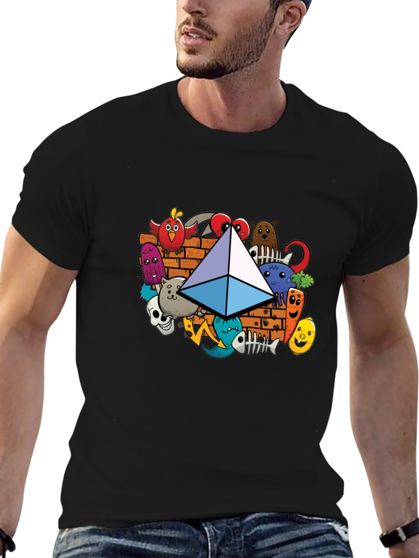 Ethereum Doodle Mens Black T-Shirt