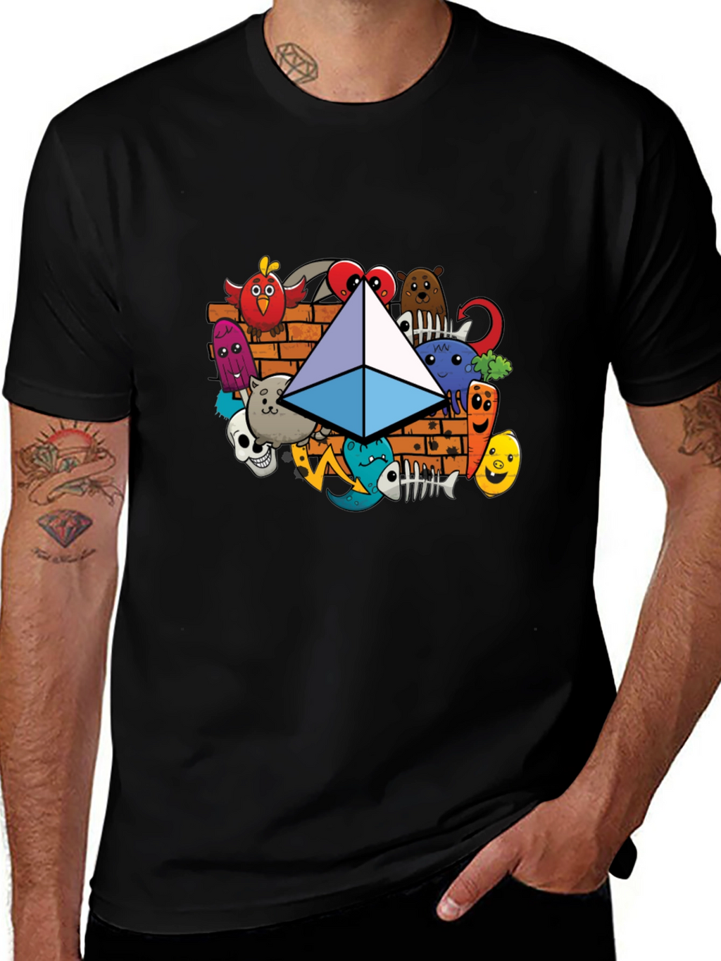 Ethereum Doodle Mens Black T-Shirt