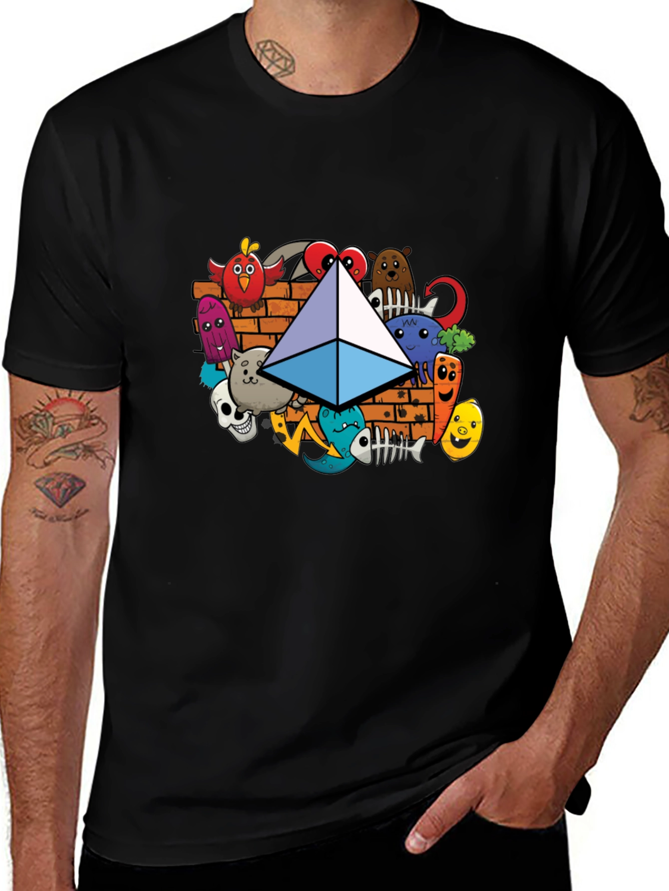 Ethereum Doodle Mens Black T-Shirt