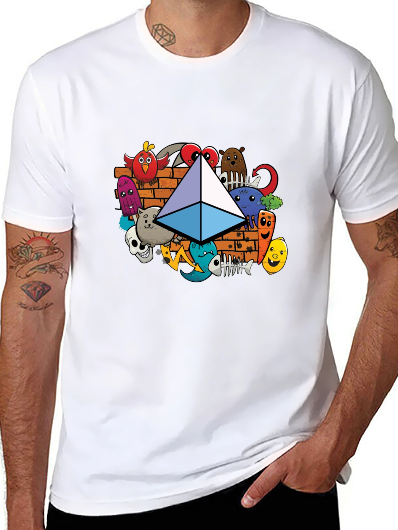 Ethereum Doodle Mens Black T-Shirt