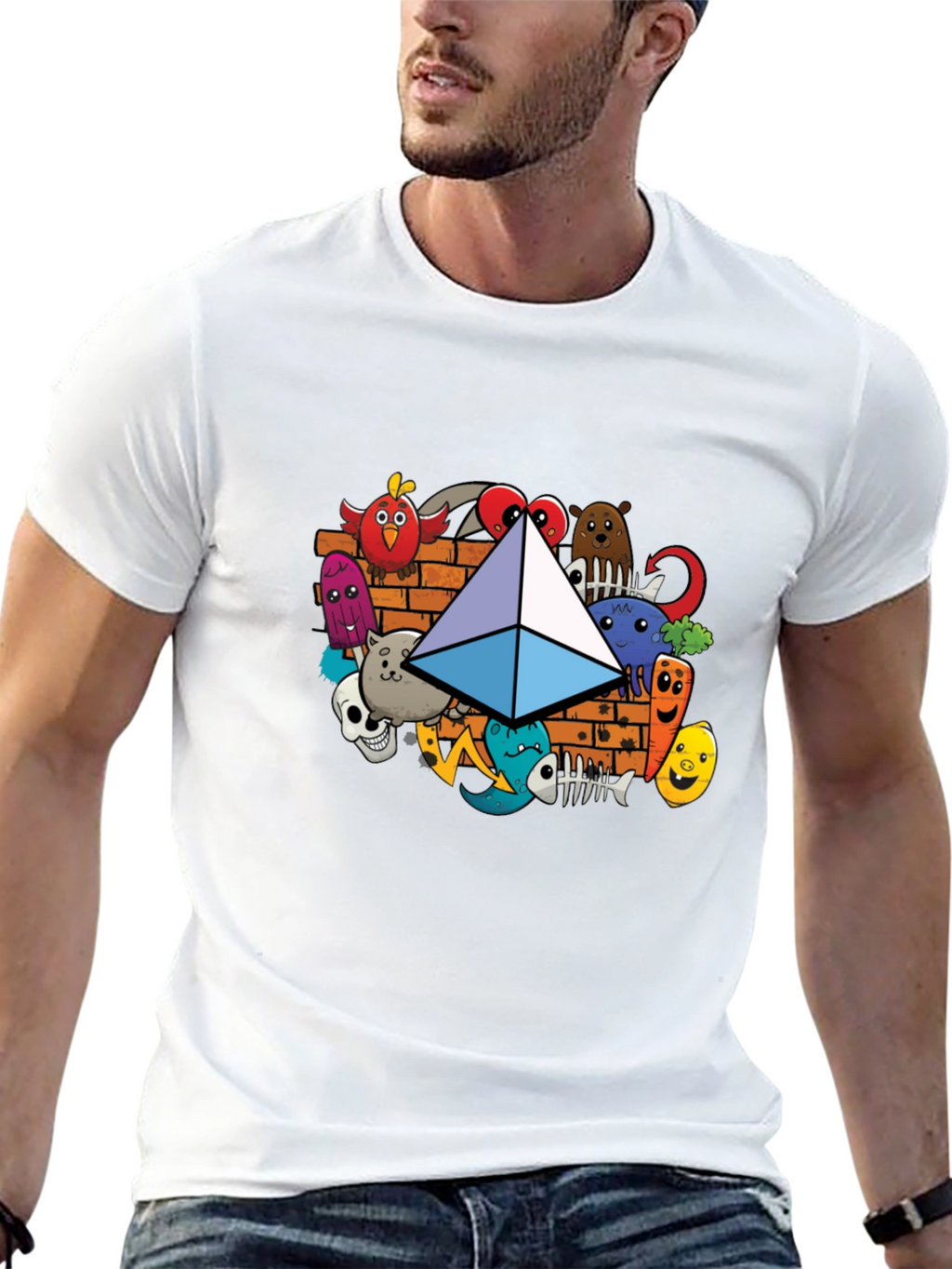 Ethereum Doodle Mens Black T-Shirt